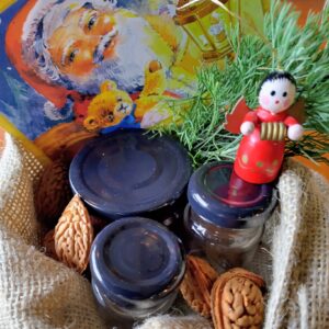 Kerstpakket in jute zak